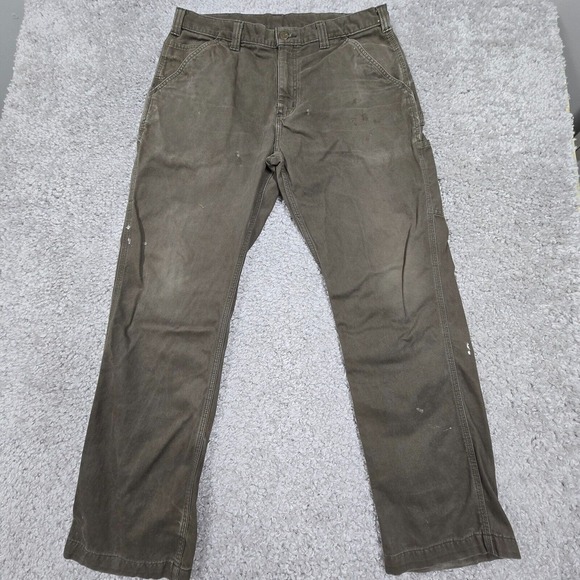 Carhartt Pants Mens 36x32 (Fits 34x30.5)‎ Brown Relaxed Fit Straight Carpenter - Picture 1 of 12